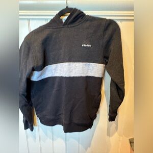 VOLCOM Boys SIZE Medium Youth Two Tone Black Striped Grey Hoodie